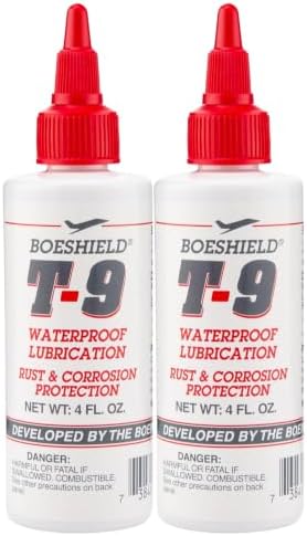 Boeshield T-9® Bicycle Chain Lube, Waterproof Wax-Based Dry Chain Lubricant & Rust Protection, 4 oz Drip Bottle, Pack of 2