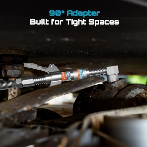Seesii Grease Gun Accessory Kit for Easy Greasing Narrow & Tight Spaces