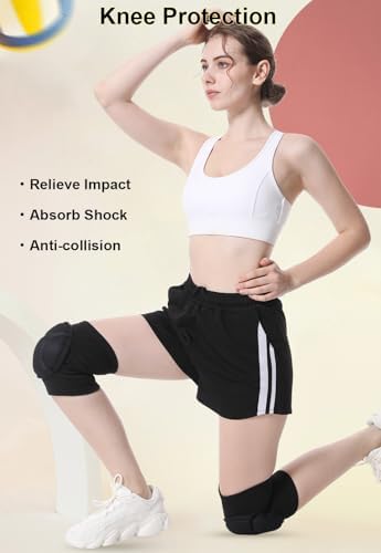 SUJAYU Knee Pads for Women Men, Volleyball Knee Pads for Women Wrestling Knee Pads Wrestling Gear, Crash Pad Snowboarding Gear Knee Protector Soft Knee Pad for Work (Large)
