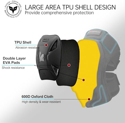 Motorcycle Knee Pads for Men & Women - Motocross, Dirt Bike, MTB, Skateboarding Protective Gear - CE Level 1 Certified - Black