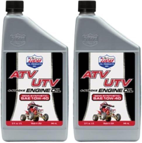 Lucas Oil 10720 Semi-Synthetic SAE 10W-40 ATV Engine Oil - 1 Quart (Pack of 2)