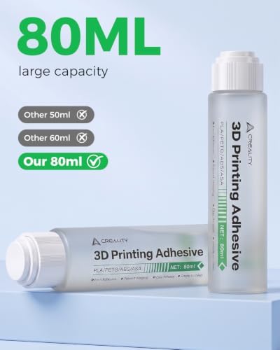 Creality Official 3D Printer Adhesive Glue 2PCS, 80mL Printing Glue for Build Plate, Reduces Warping and Shedding, Compatible with PLA PETG ABS ASA and All FDM 3D Printers