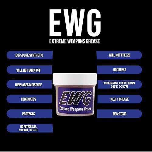 Slip 2000 Extreme Weapons Grease (EWG), Reduces Friction and Wear, Grease Lube in Anti-Ware Package, Extreme Pressure Properties, No PTFE, 1.5 oz