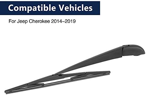 X AUTOHAUX Car Rear Windshield Wiper Blade Arm Set for Jeep Cherokee KL 2014-2019 14 Inch