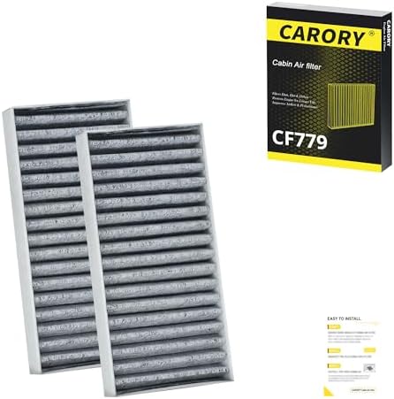 Cabin Air Filter w/Activated Carbon for Jeep Wrangler (2011-2017), Wrangler JK (2018), OE# 55111302AA, 68233626AA, CF11777, C16177E, P3923WS, CF779