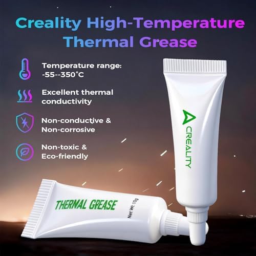 Creality Official 3D Printer High Thermal Grease, 350℃ High-Temperature Resistant Paste, Excellent Thermal Conductivity Grease for 3D Printer Hotend/Nozzle, Suitable for All 3D Printers (1PC)