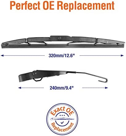 Rear Wiper Arm with Blades Assembly for Honda CRV 2016 2015 2014 2013 2012, Genuine OE Back Windshield Wiper 76720-T0A-003 10”+13”+13” (3pcs)