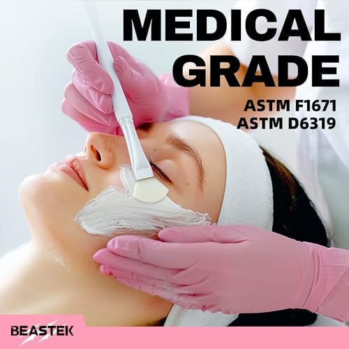 BEASTEK Medical Nitrile Exam Gloves Disposable Powder-Free, 4 Mil 100 Count