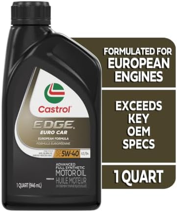 Castrol EDGE Euro 5W-40 A3/B4 Advanced Full Syn Motor Oil, 1 Qt, 6 Pack