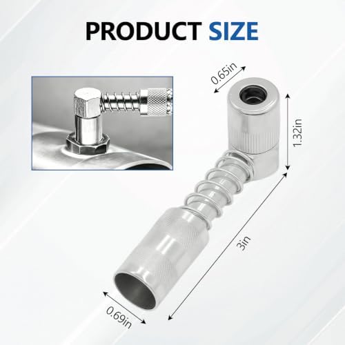 Grease Gun Coupler Kit, 90 Degree Adapter, 9-Piece