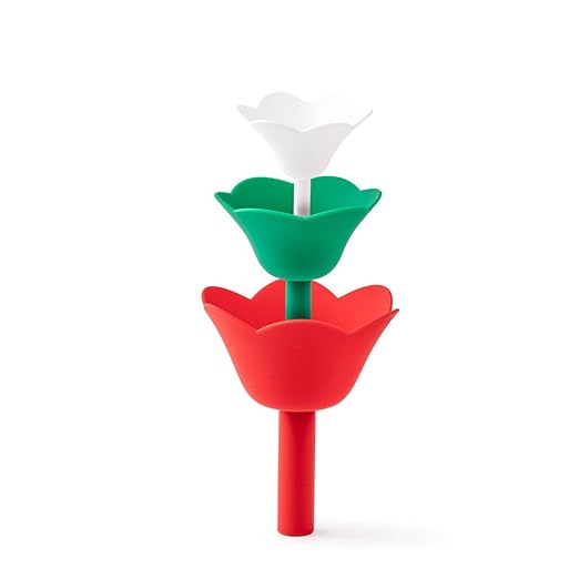 Flower-Shaped Leak-Proof Silicone Funnel Set (3-Piece) - Funnels for Kitchen Liquid/Oil/Powder Transfer, Cute Floral Design for Home, Travel & Crafts