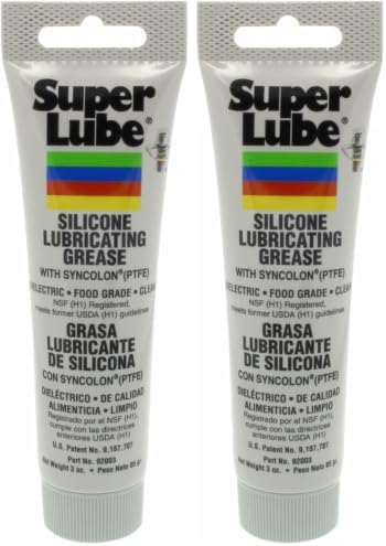 Super Lube 92003 Silicone Lubricating Grease with PTFE, 3 oz Tube, Translucent White (Pack of 2)