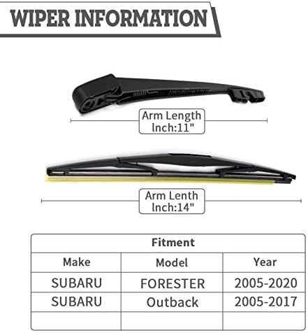 Rear Wiper Arm Blade for Subaru Forester 06-20 Outback Impreza 05-17