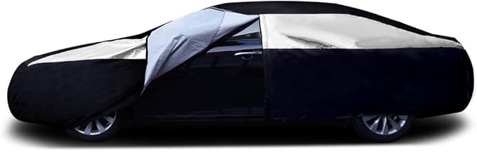 Titan Premium Multi-Layer PEVA Car Cover for Sedans 186-202". Waterproof, UV Protection, Anti-Scratch Protective Lining, Driver-Side Zippered Opening. Fits Camry, Accord and More.