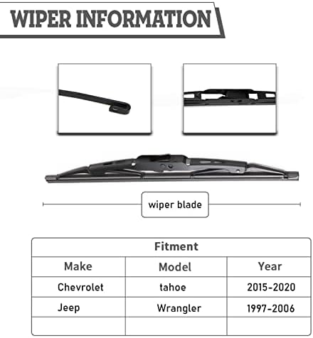 Rear Wiper Blade for Chevrolet Equinox 2010-2017,Tahoe 2015-2020