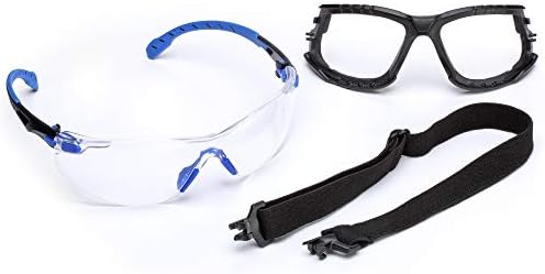 3M Safety Glasses, Solus 1000, Scotchgard Clear Lens, Blue/Black Frame