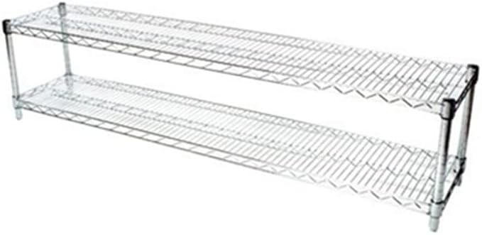 Shelving Inc. 12" d x 60" w Chrome Wire Shelving with 2 Tier Shelves, Weight Capacity 800lbs Per Shelf