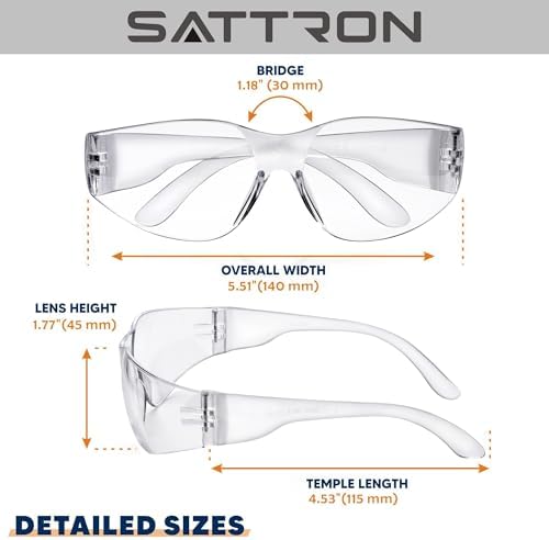Clear Safety Glasses Bulk of 24, ANSI Z87.1 Eye Protection for Women Men, Scratch & Impact Resistant Protective Glasses, Ideal for Lab, Construction, Shooting