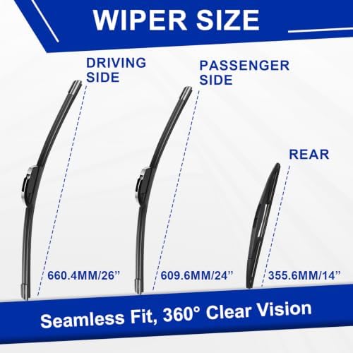 KAIYI 3 Windshield wipers Compatible with Honda Pilot 2016-2022