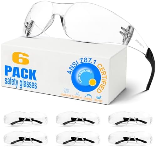 Safety Glasses Ansi Z87.1 Clear Safety Glasses Bulk Impact Scratch Resistant Lens Protective Eyewear for Men Women