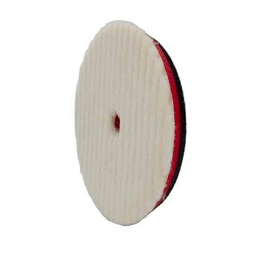 Maxshine 6" Universal Wool Buffing Polishing Pad for Cutting – 100% Natural Wool with Hook & Loop – Professional Pad for Dual Action Polishers – Ideal for Paint Correction & Oxidation Removal