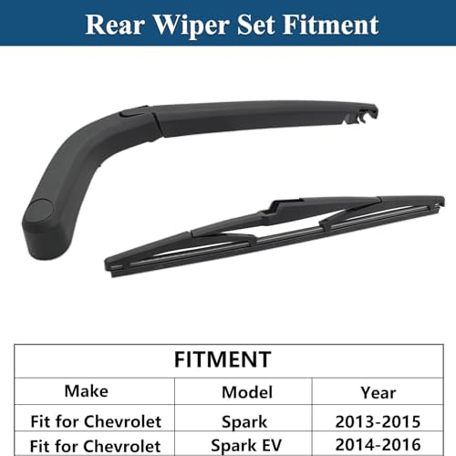 Rear Windshield Wipers Blade Arm Set for Chevrolet Spark 2013-2015, for Chevrolet Spark EV 2014-2016 Back Glass Wiper Arm Blade Replacements All Seasons Fit,Replacement OE: 95995875, 96688389