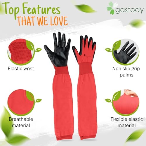Long Sleeve Gardening Gloves for Women & Men, Long Cuff Garden Gloves