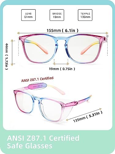 LianSan Oversize Anti-Fog Safety Glasses for Nurses, Z87.1 Certified Goggles for Women, Square UV Protection