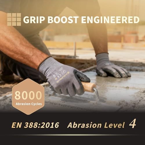 Microfoam Nitrile Coated Work Gloves Men, 5/10 Pairs