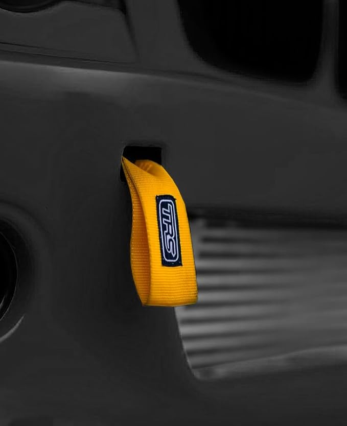 TRS Motorsport Fabric Tow Loop Strap Fixed Length for Front or Rear Bumper, High Strength (Upto 5000KG) - 10 Colour Options - Made in The UK (Orange)