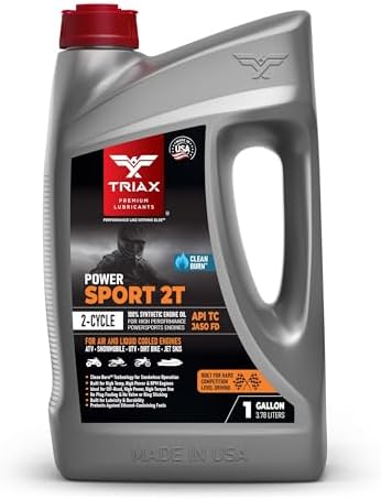 TRIAX Power Sport 2T Full Synthetic, All Season, 2 Cycle Engine Oil | For Powersports Premix & Direct Injector Engines in ATVs, UTVs, Snowmobiles, Wave Runners, JetSkis & Dirt Bikes (1 Gallon)