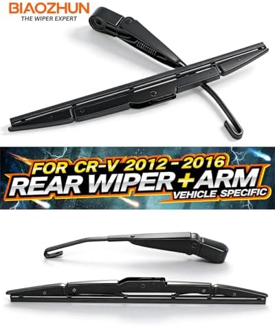 Rear Wiper Arm Blade Assembly, Replacement for Honda CR-V 2012-2016 SUV | Back Windshield Wiper Blade Arm Set, With Rear Window Wiper Arm Nut Cap Cover Accessories – OEM-Style Precision