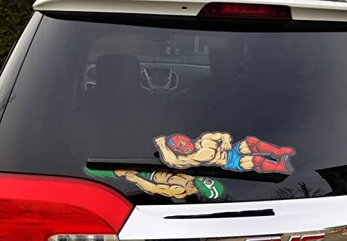 WiperTags Luchador Wrestling Cover and Decal for Rear Vehicle Wipers