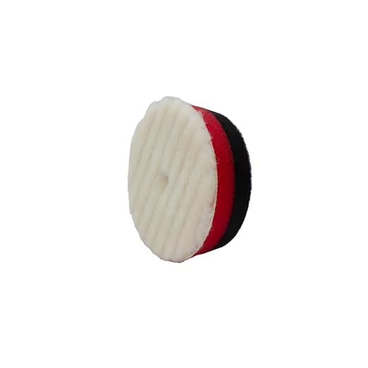 Maxshine 3" Universal Wool Buffing Polishing Pad for Cutting – 100% Natural Wool with Hook & Loop – DA Polisher Compatible – Aggressively Removes Scratches, Swirls & Oxidation