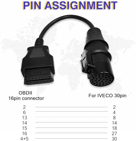 Truck OBD1 to OBD2 Cable for Iveco 30 Pin OBD2 Diagnostic Cable Adapter