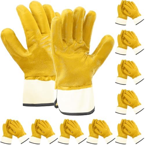 Teenyyou 5/10/15/20/25 Pair Nitrile Coated Oil Work Gloves