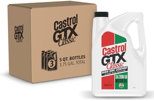 Castrol GTX Classic 20W-50 Conventional Motor Oil, 5 Quarts, Pack of 3