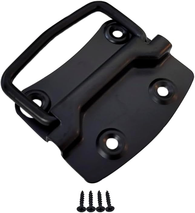 QCAA Ring Pull Chest Handle for Box Lift Door Chest, 3", Black, Made in Taiwan, 12 Pack