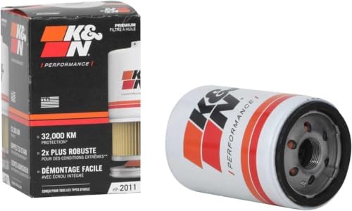 K&N Premium Oil Filter: 20,000 Mile Engine Protection with Wrench Off Nut:Compatible with Select 2009-2022 BUICK/CADILLAC/CHEVROLET/FORD(See Product Description for Select Models),HP-2011(Pack of 12)