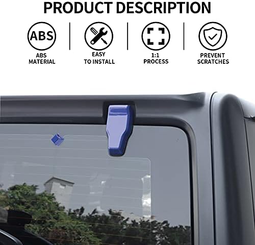 Rear Tail Door Window Hinge & Rear Rain Wiper Nozzle Decorative Cover Trim for 2018-2021 Jeep Wrangler JL JLU(Blue)