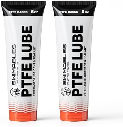 Swimables PTFE Lube 5oz - PFAS-Free Food-Grade Ceramic PTFE Grease for Pool Equipment, Plumbing Fixtures, RV Toilets, Marine Systems & Machinery - Waterproof Long-Lasting Multipurpose Grease - 2 Pack
