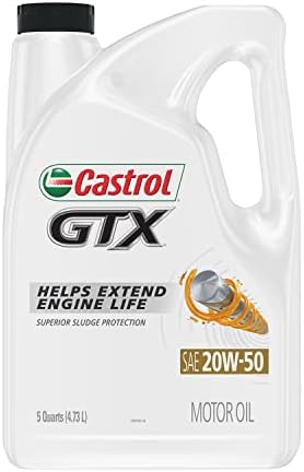Castrol GTX 20W-50 Motor Oil, 5 Quart, Pack of 2