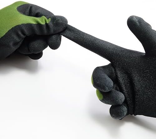 COOLJOB 6 Pairs Gardening Gloves for Men, Breathable Rubber Coated, Medium