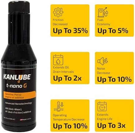 Engine Oil Additive for Car - WS₂+ MoS₂ Anti-friction Engine Treatment - Oil Treatment for High Mileage Gasoline Car Engine - Anti-wear Protectant & Friction Modifier Additive for Vehicle -5oz