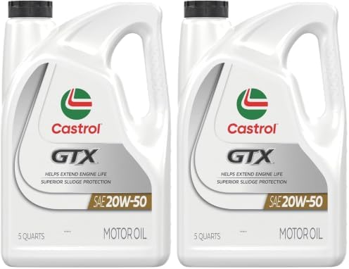 Castrol GTX 20W-50 Motor Oil, 5 Quart, Pack of 2