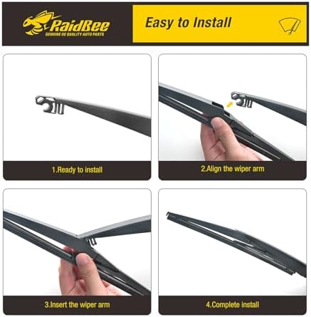 Raidbee® 14 inch Silicone Rear Wiper Blade Replacement for Jeep Cherokee 2022-2014,Hyundai Santa Fe 12-07 Tucson 2021-2016 Accent 11-07,Toyota CHR 22-18 Back Windshield Wiper Blade (14-A)