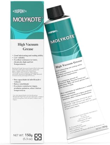 Molykote High Vacuum Silicone Grease Tube - 5.3 oz, High Lubrication & Waterproof for O-Rings, Plug Valves, & Sealing Rubber/Plastic Components, Low Volatility