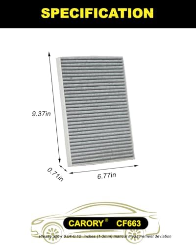 CARORY Cabin Air Filter w/Activated Carbon for 2008-2017 Buick Enclave, 2009-2017 Chevy Traverse, 2007-2016 GMC Acadia, 2017 GMC Acadia Limited, 2007-2010 Saturn Outlook, CF11663, 20958479, CF663