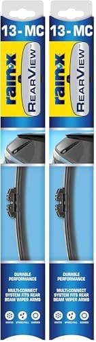 Rain-X 850020 RearView 13-MC Rear Wiper Blade, 13 Inch Beam Rear Wiper Blade (Pack Of 2), Automotive Replacement Wiper Blades That Meet Or Exceed OEM Quality And Design Standards