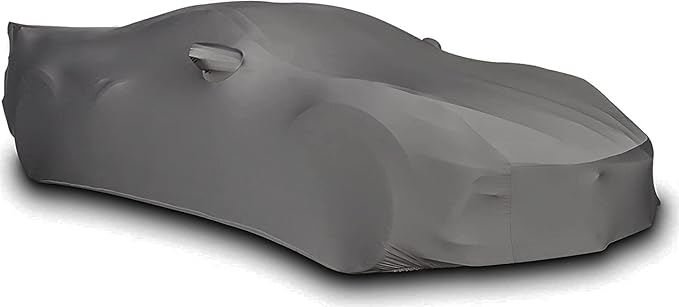 SR1 Performance USA Ultraguard Corvette Car Cover Custom Fit for C8 Corvette (2020-2026) – Indoor Stretch Satin Dust Protection, Soft Breathable Snug Fit (Dark Gray)